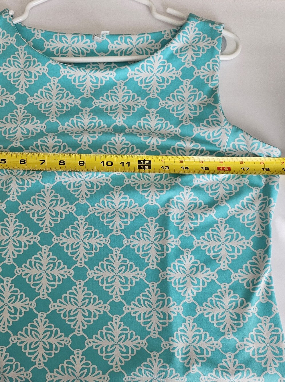 Lulu B Medium Aqua White Sundress Sleeveless Activeware Travel - Picture 4 of 9